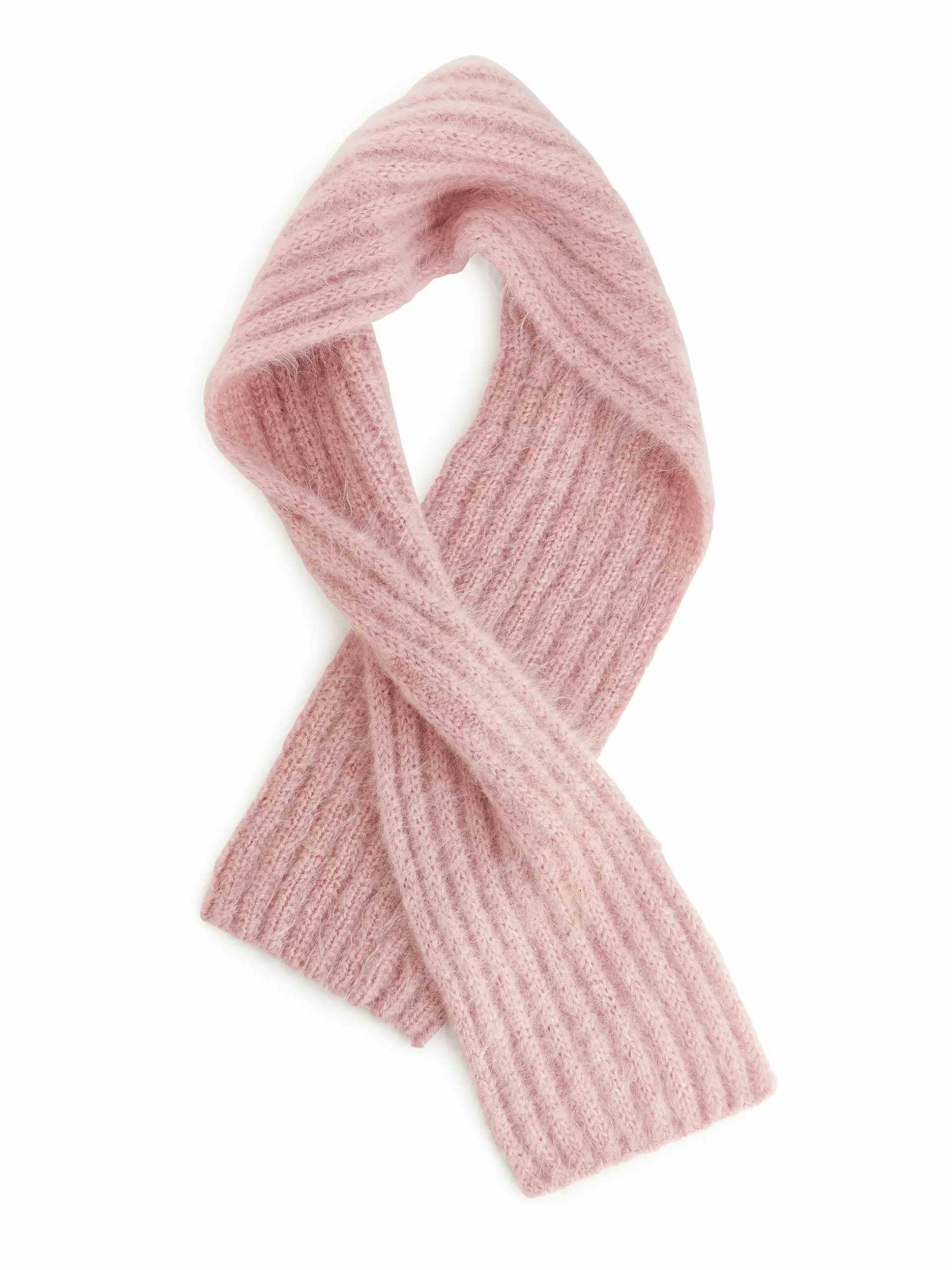 Pink mohair blend scarf
