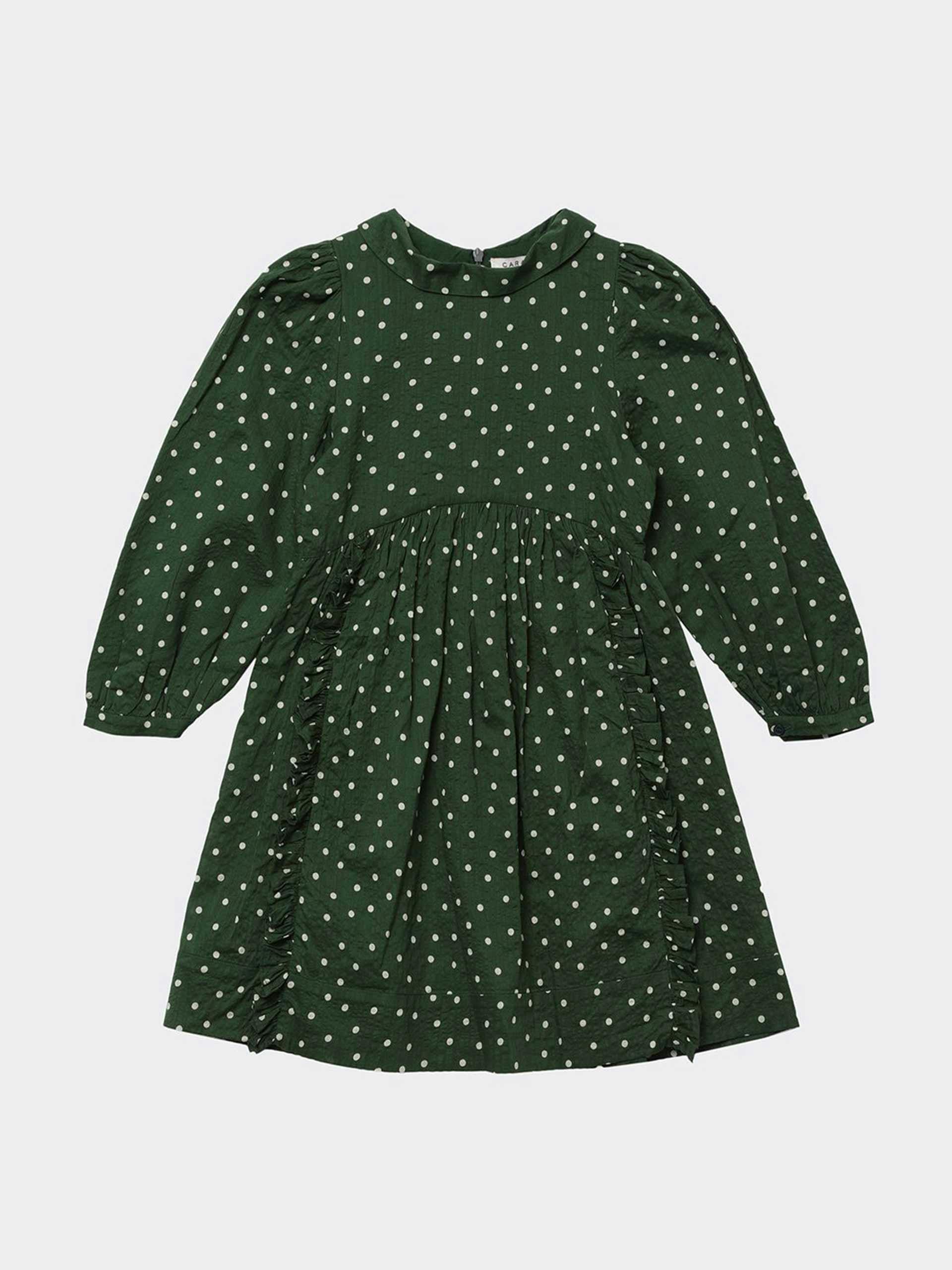 Green polka dot dress
