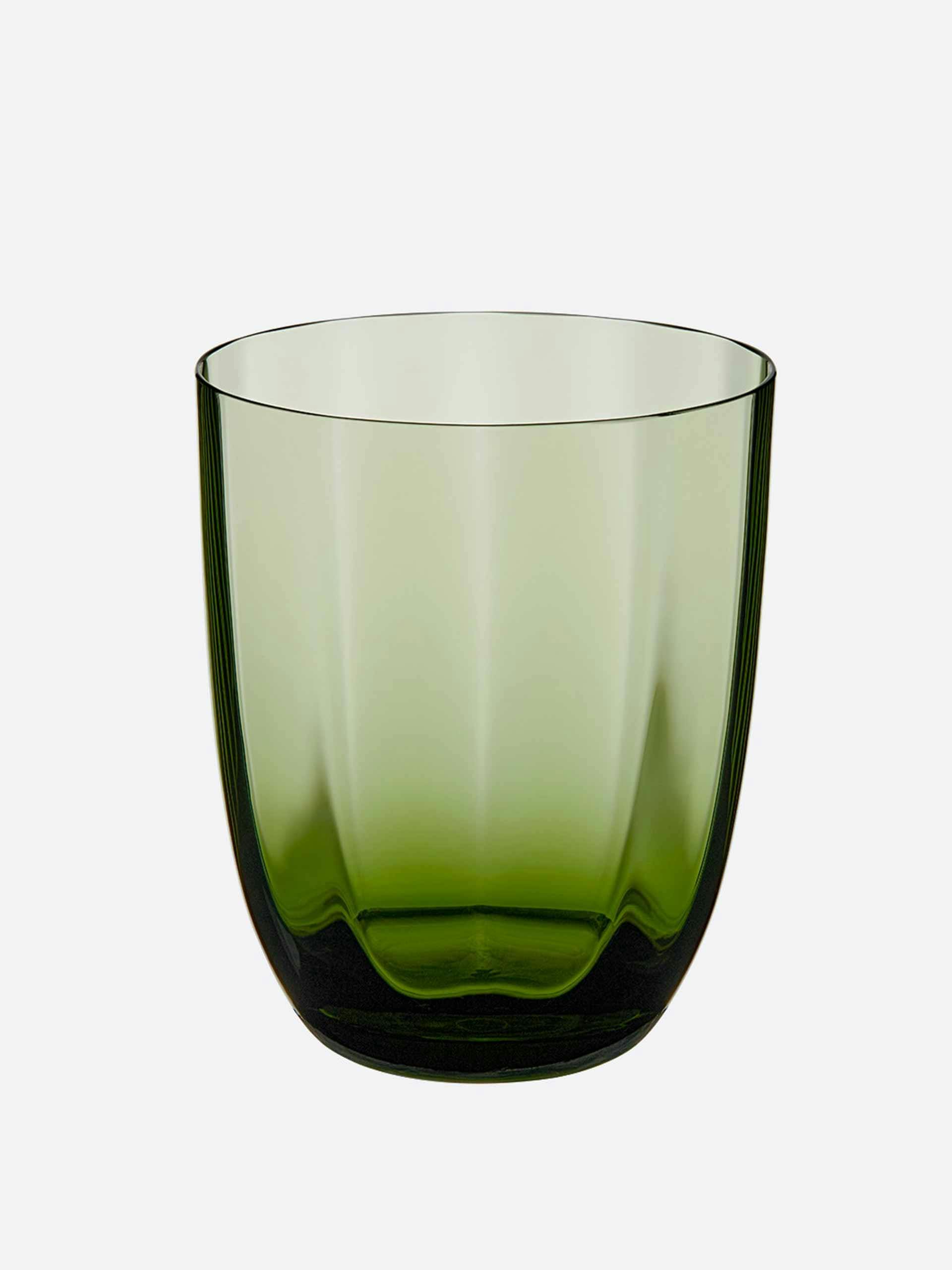 Green glass tumbler