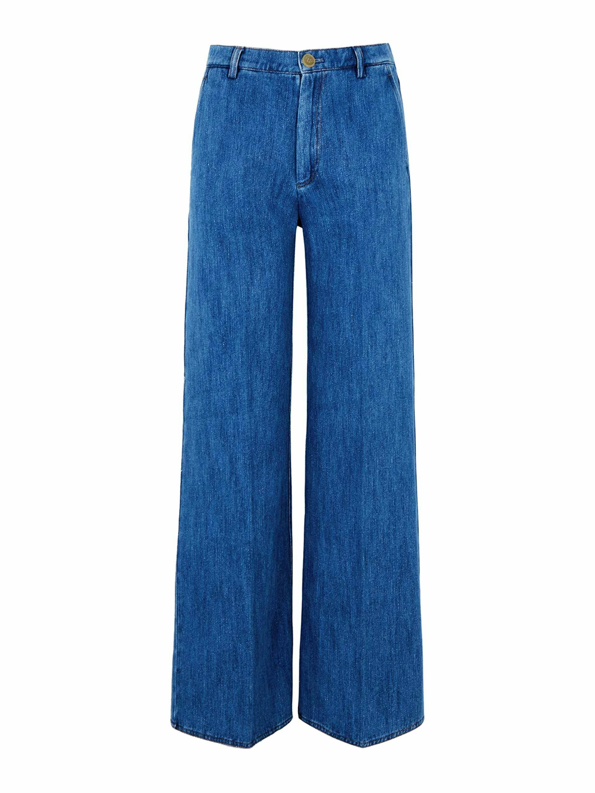 Blue wide leg jeans