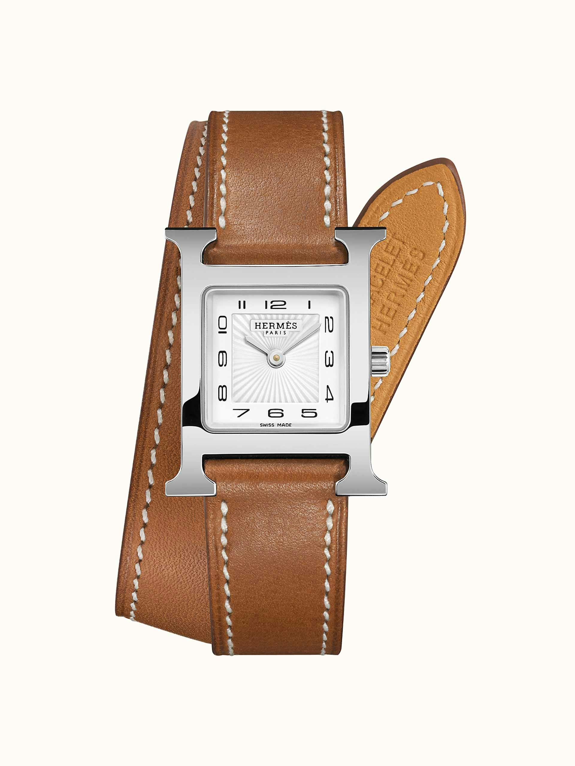 Brown leather wrap watch