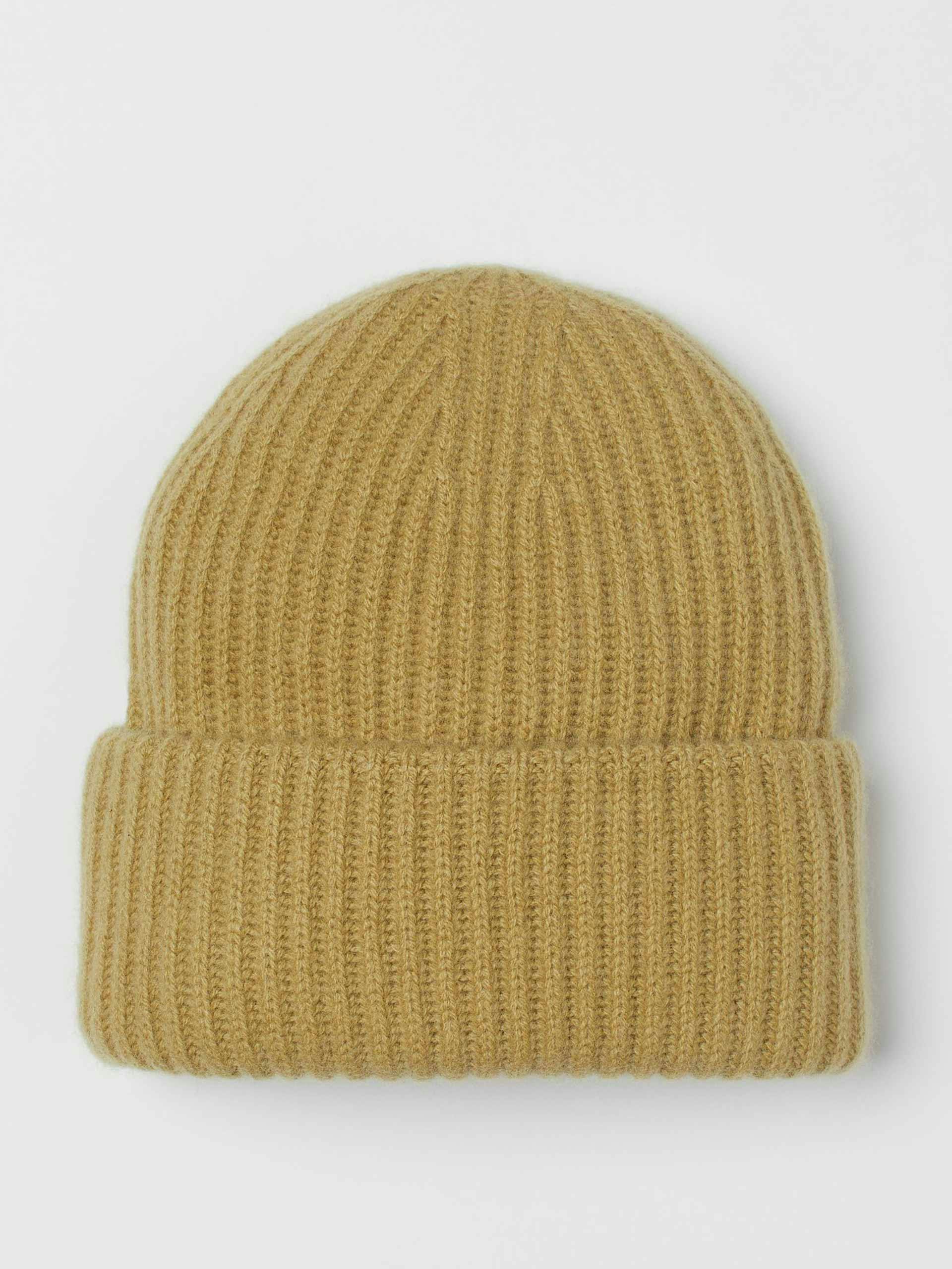 Rib-knit cashmere hat