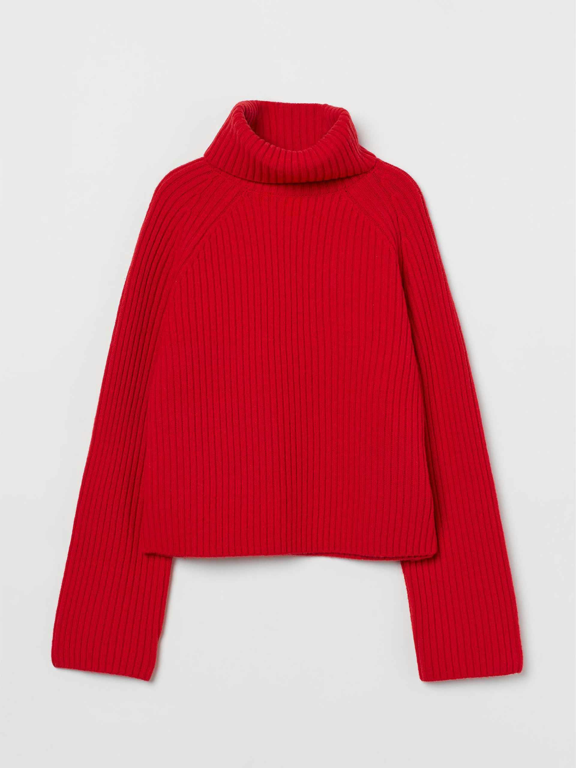 Ribbed polo neck jumper