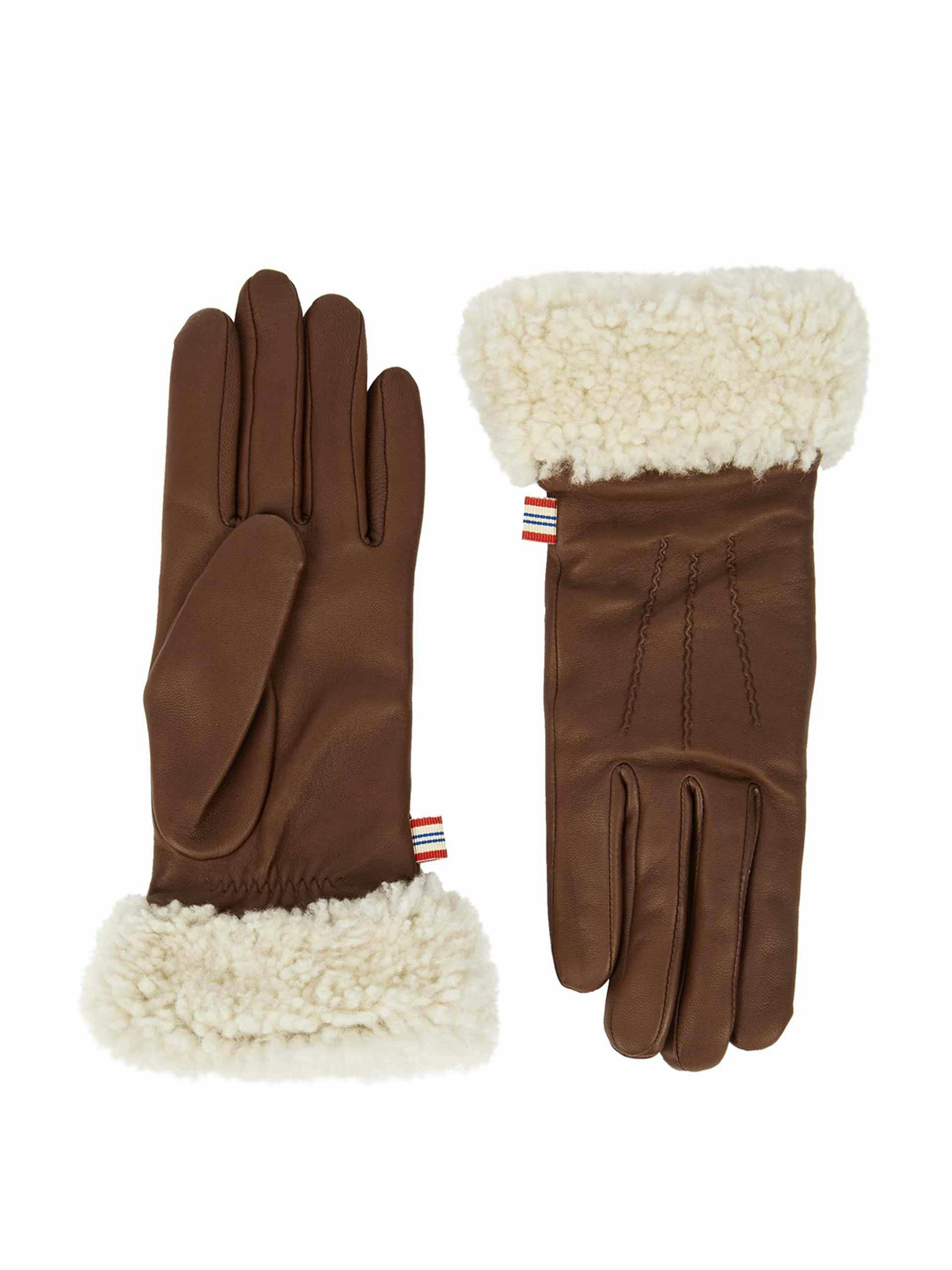 Wool-lined suede gloves