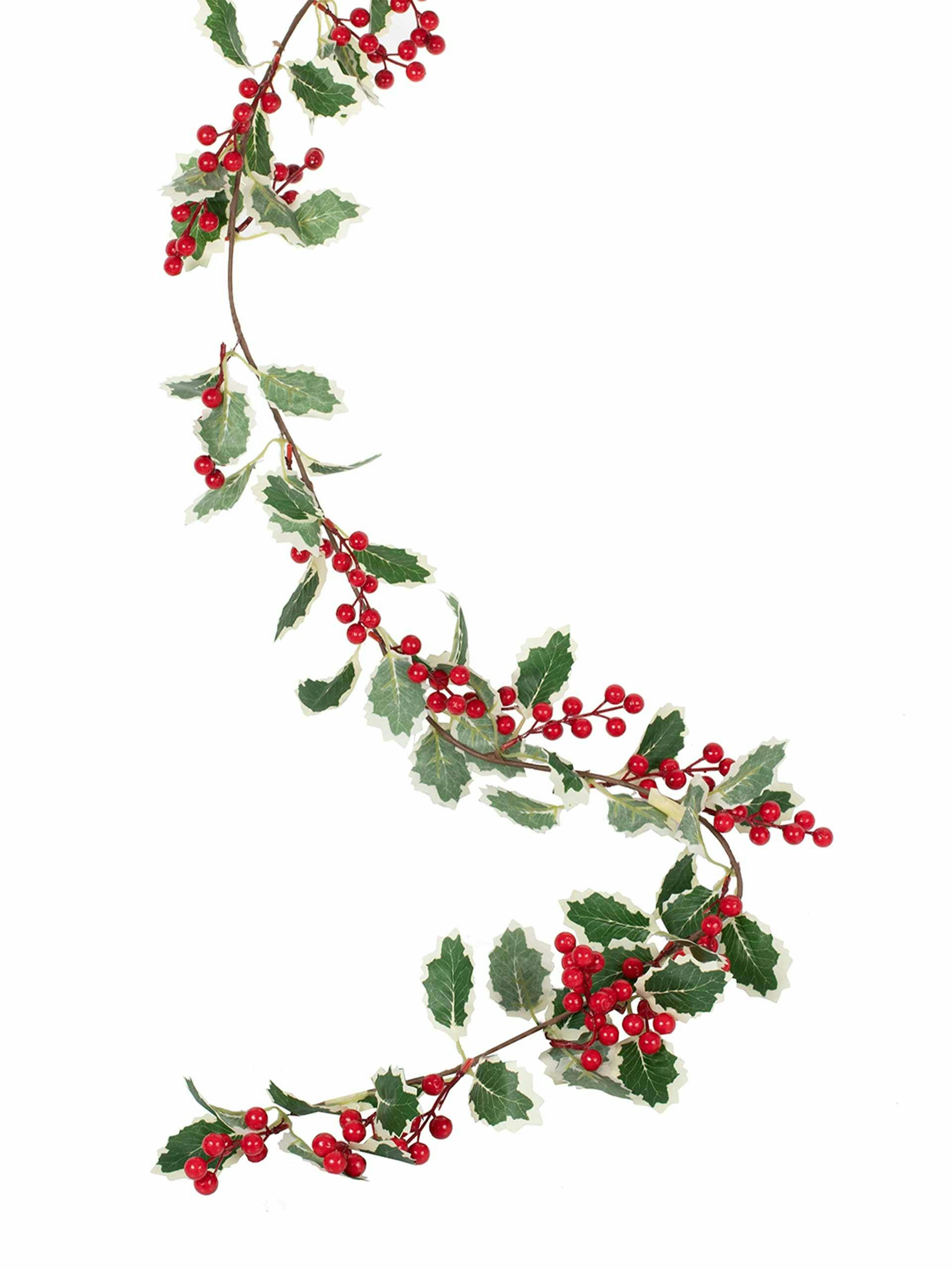 Holly and berries christmas garland
