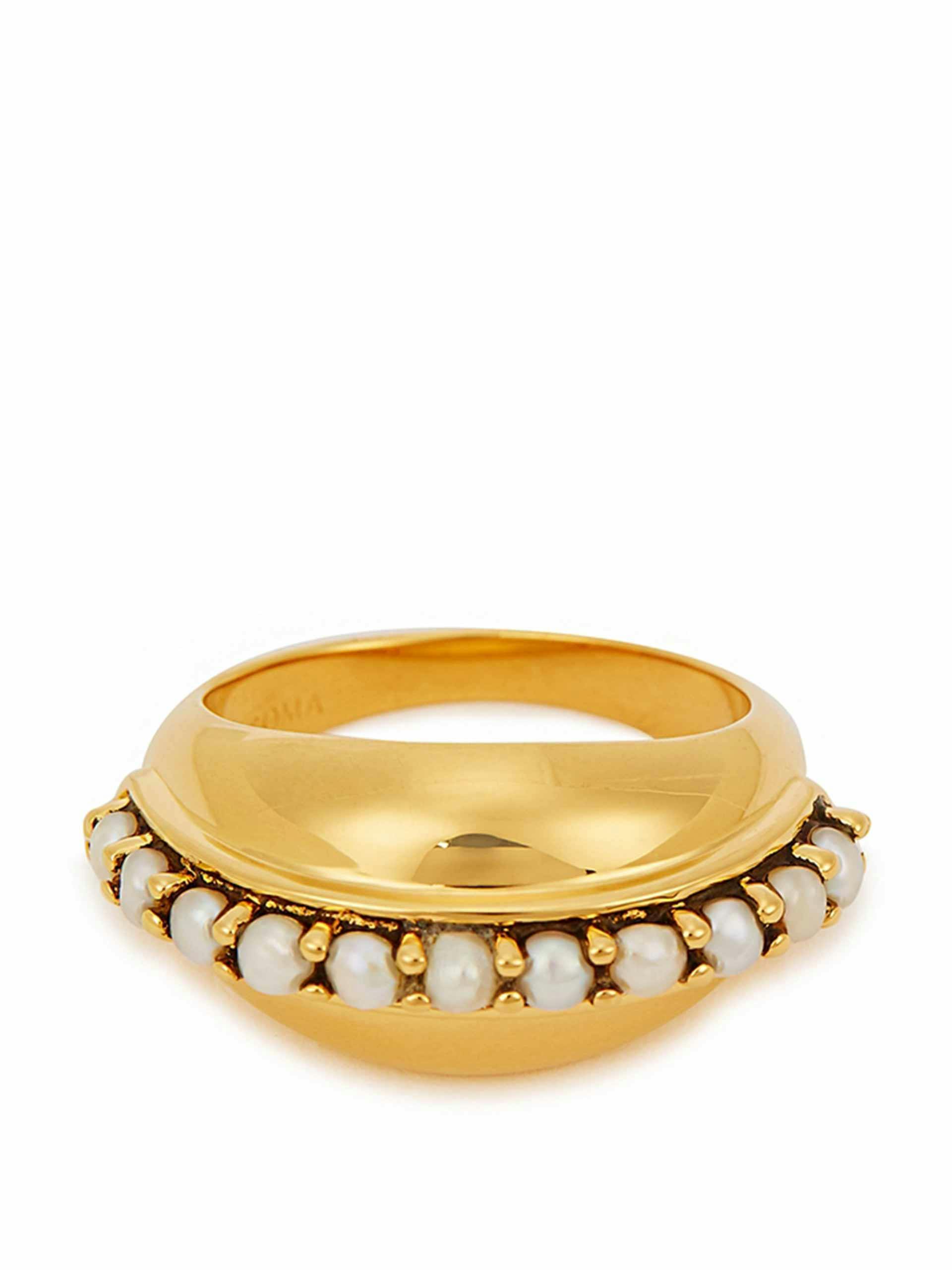 Dome pearl ring