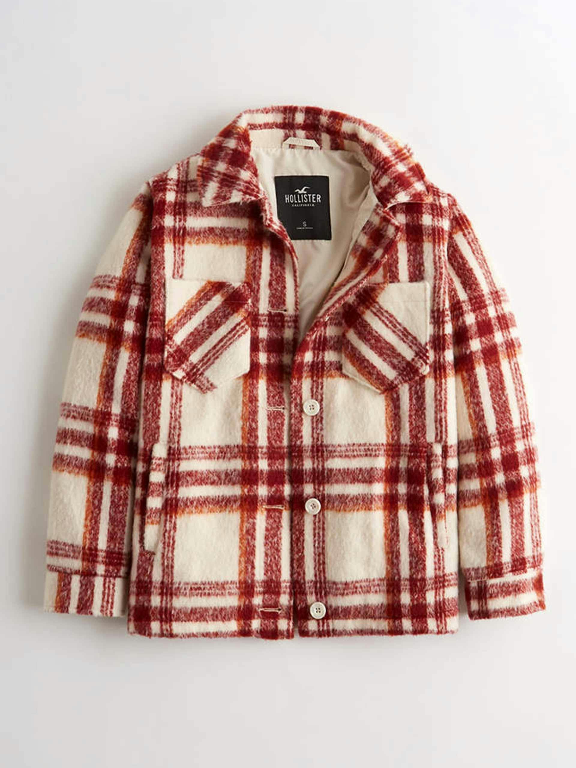 Red and white checked jacket