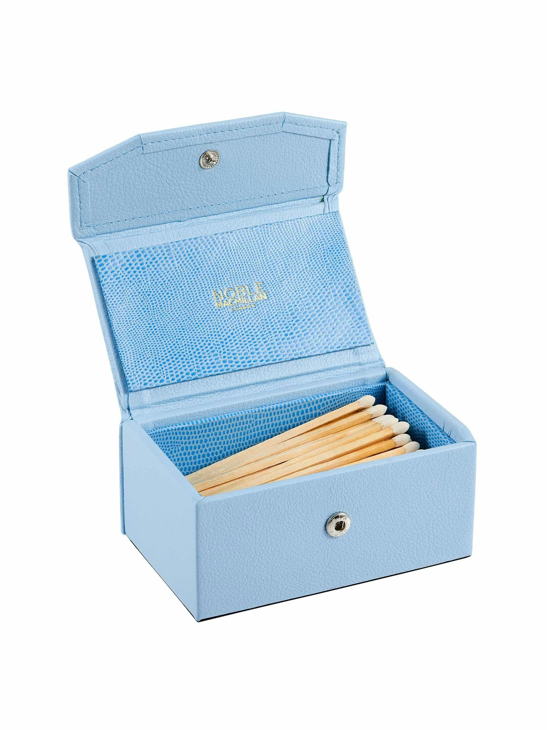 Blue leather matchbox