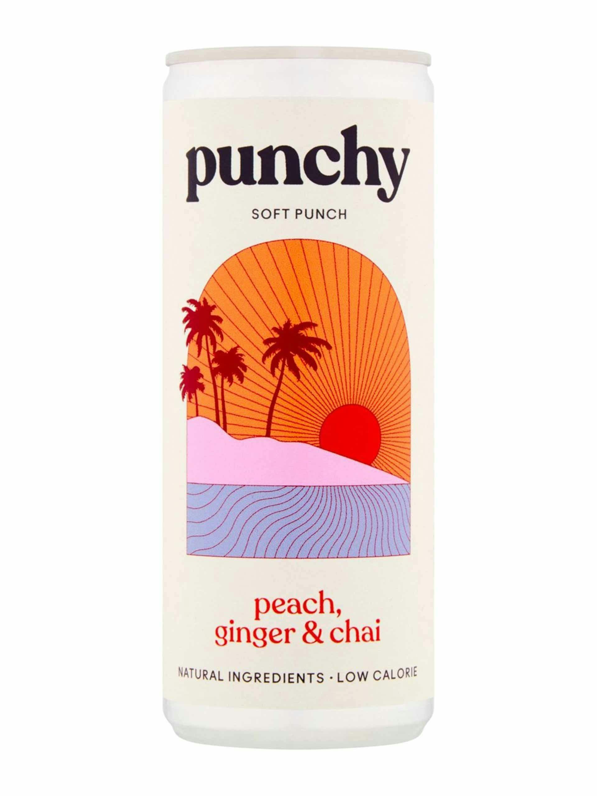 Peach ginger and chai soft drink
