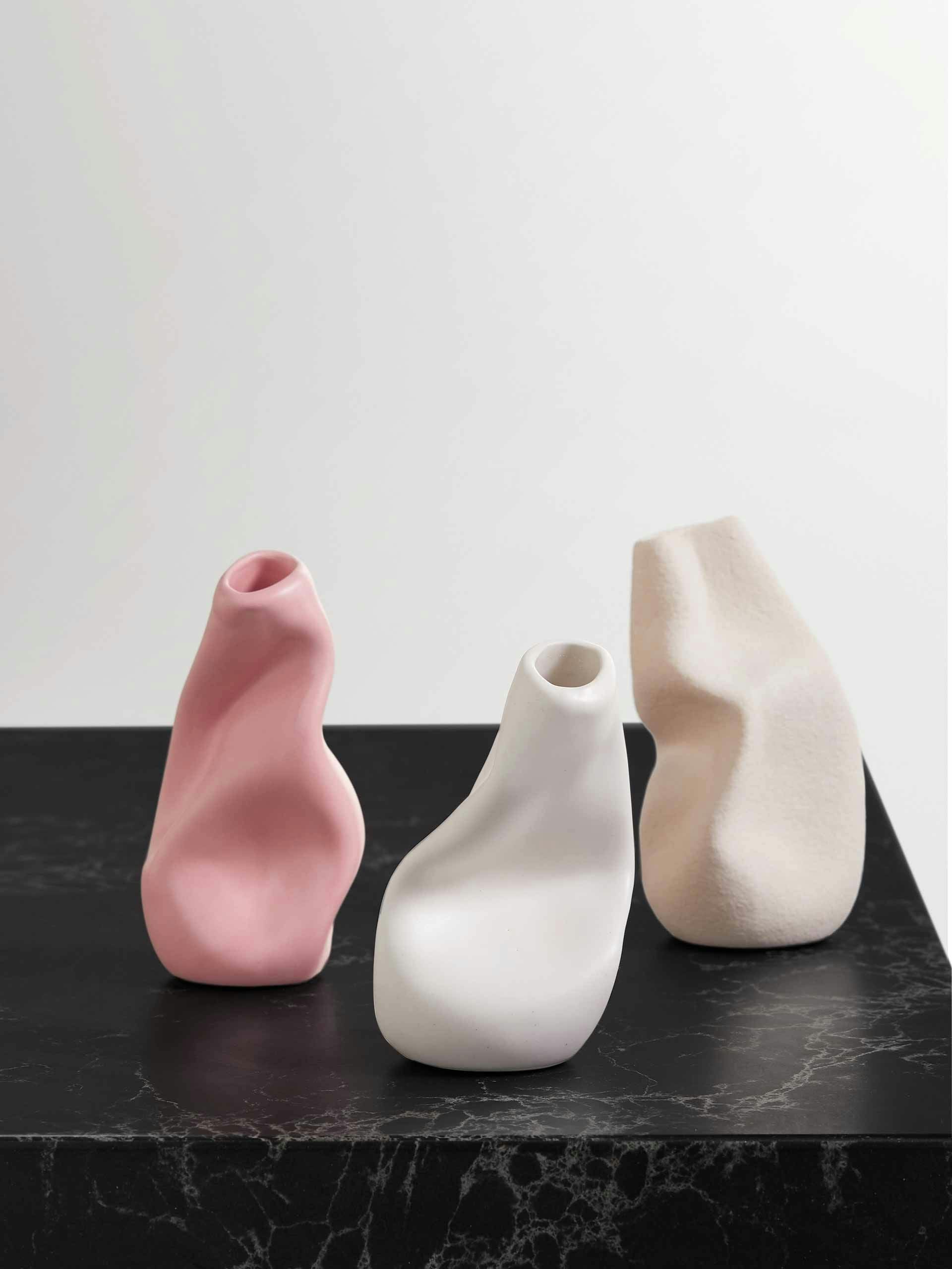 Set of three ceramic vases