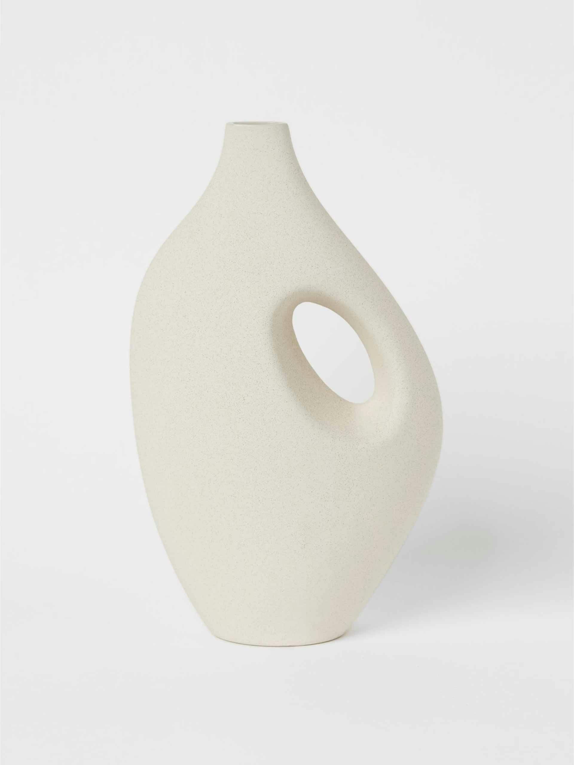 Large stoneware vase with handle