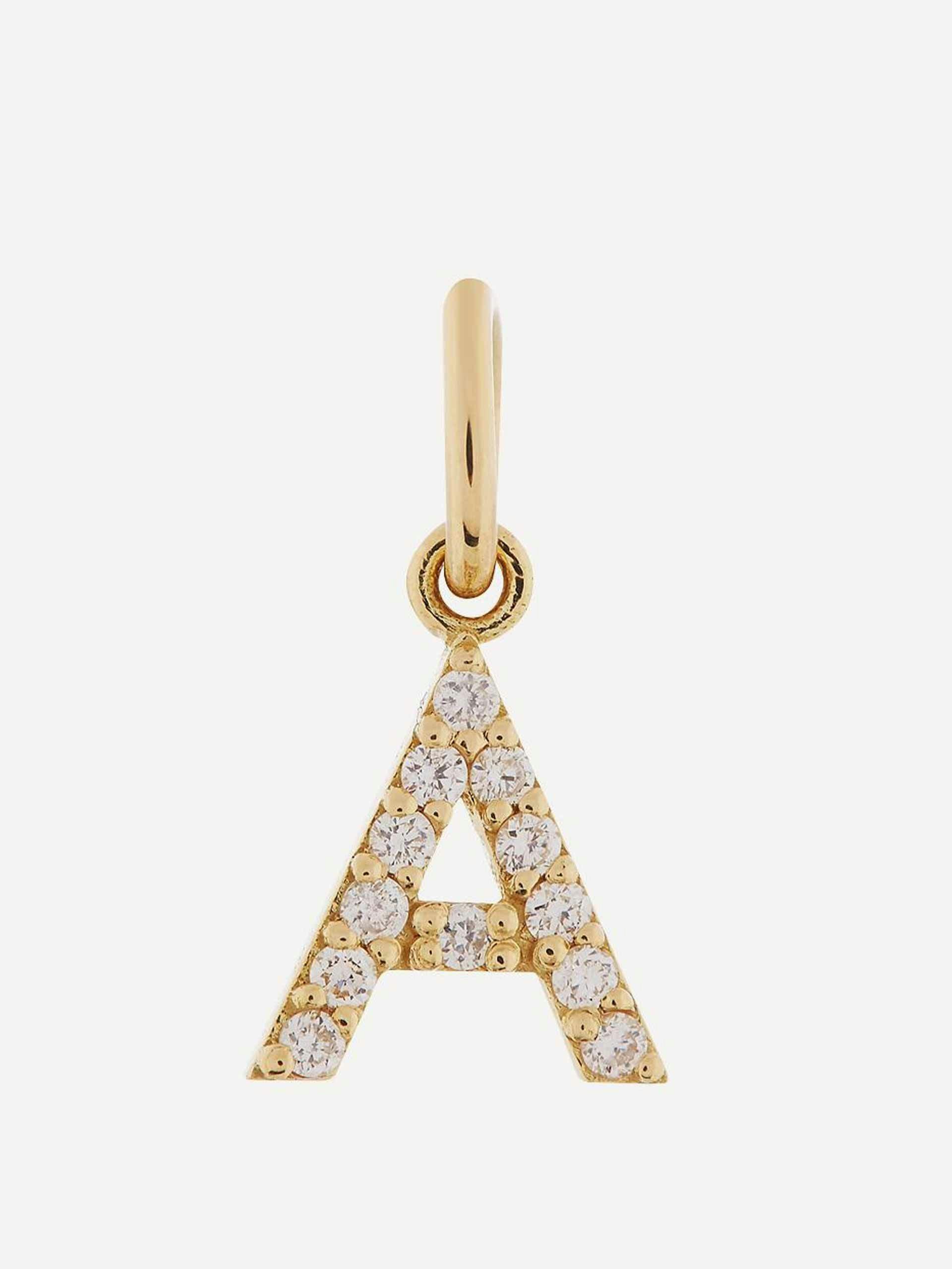 Gold diamond initial pendant