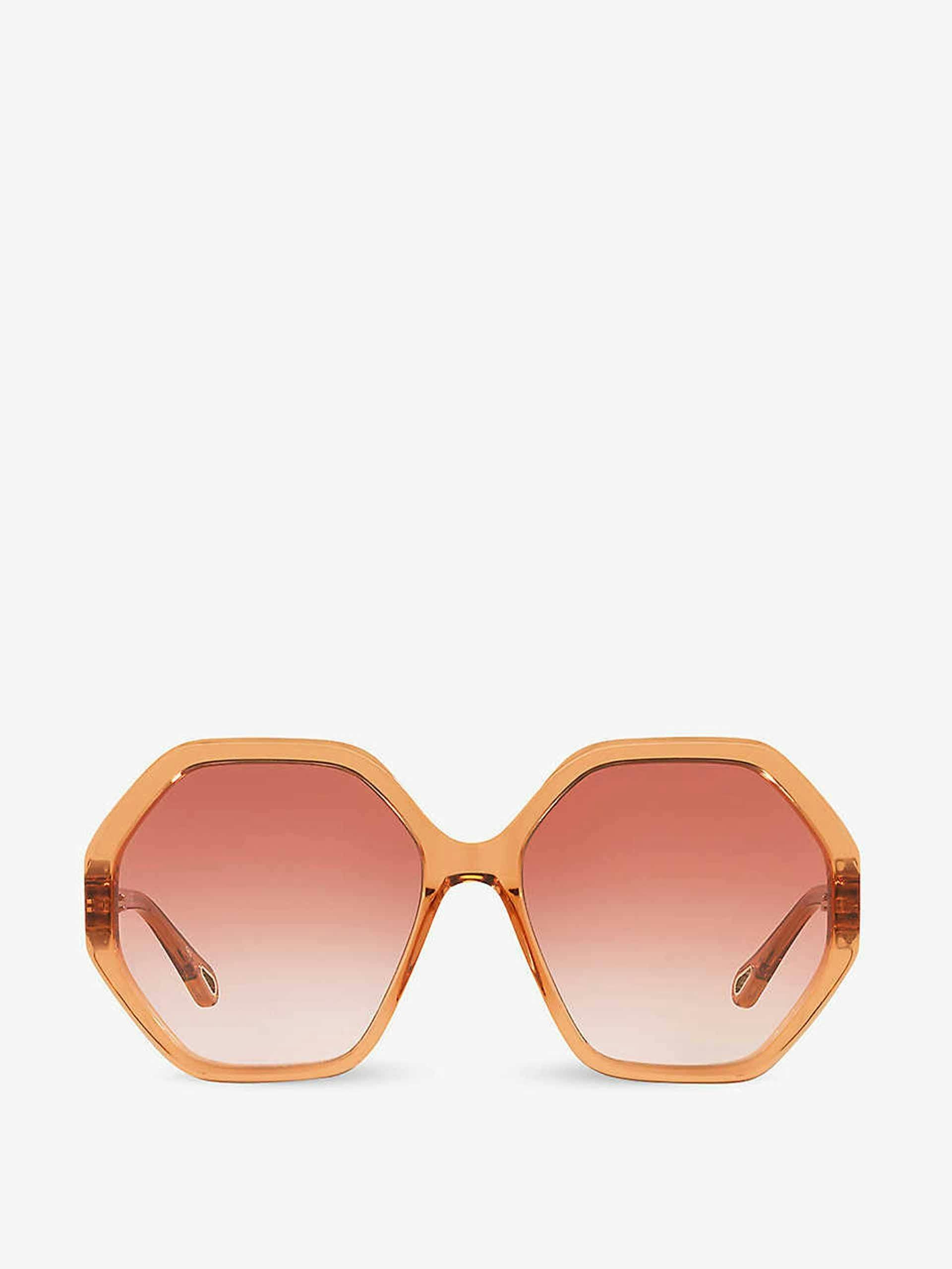 Acetate geometric-frame sunglasses