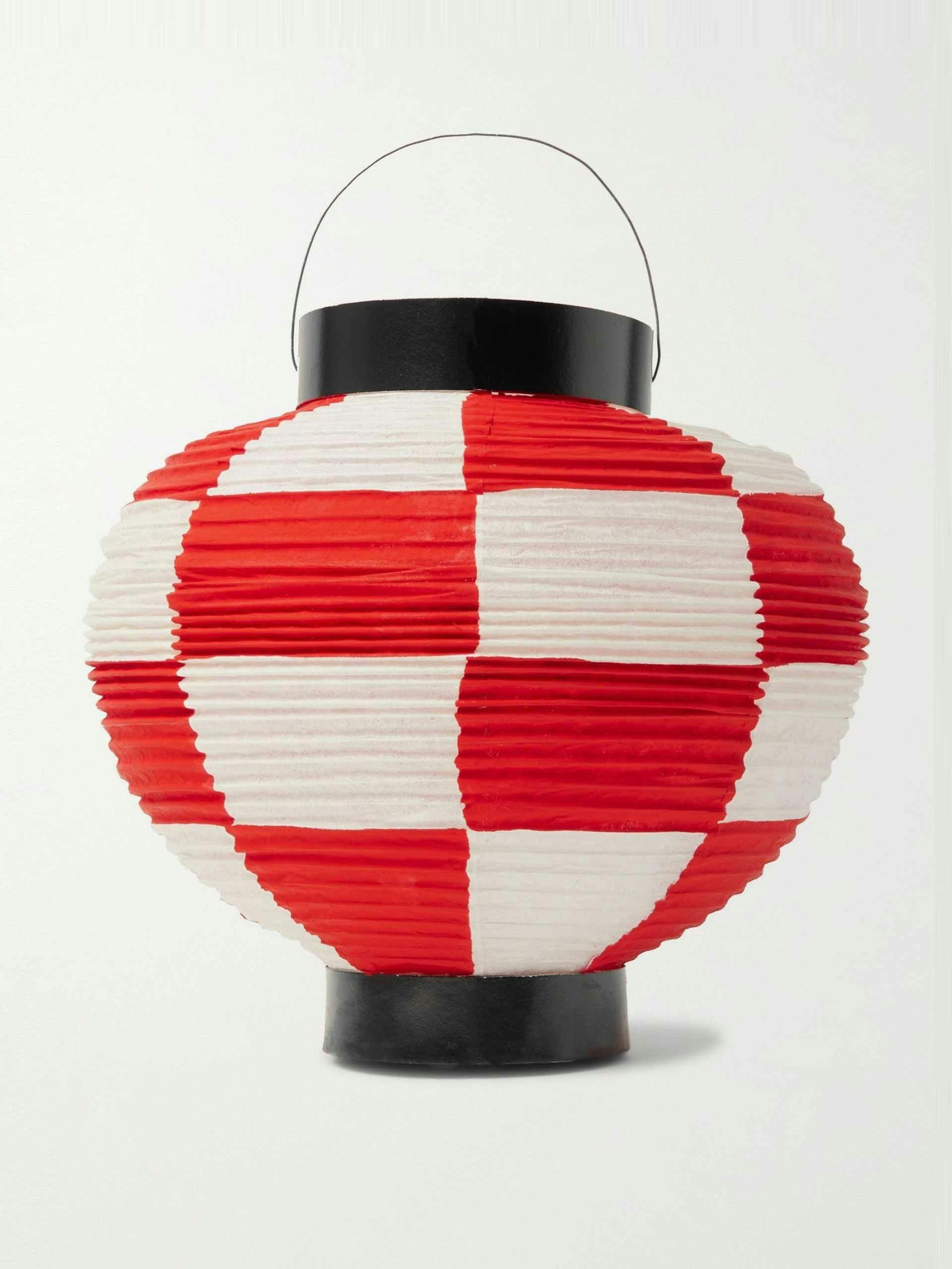 Red and white checked paper lantern