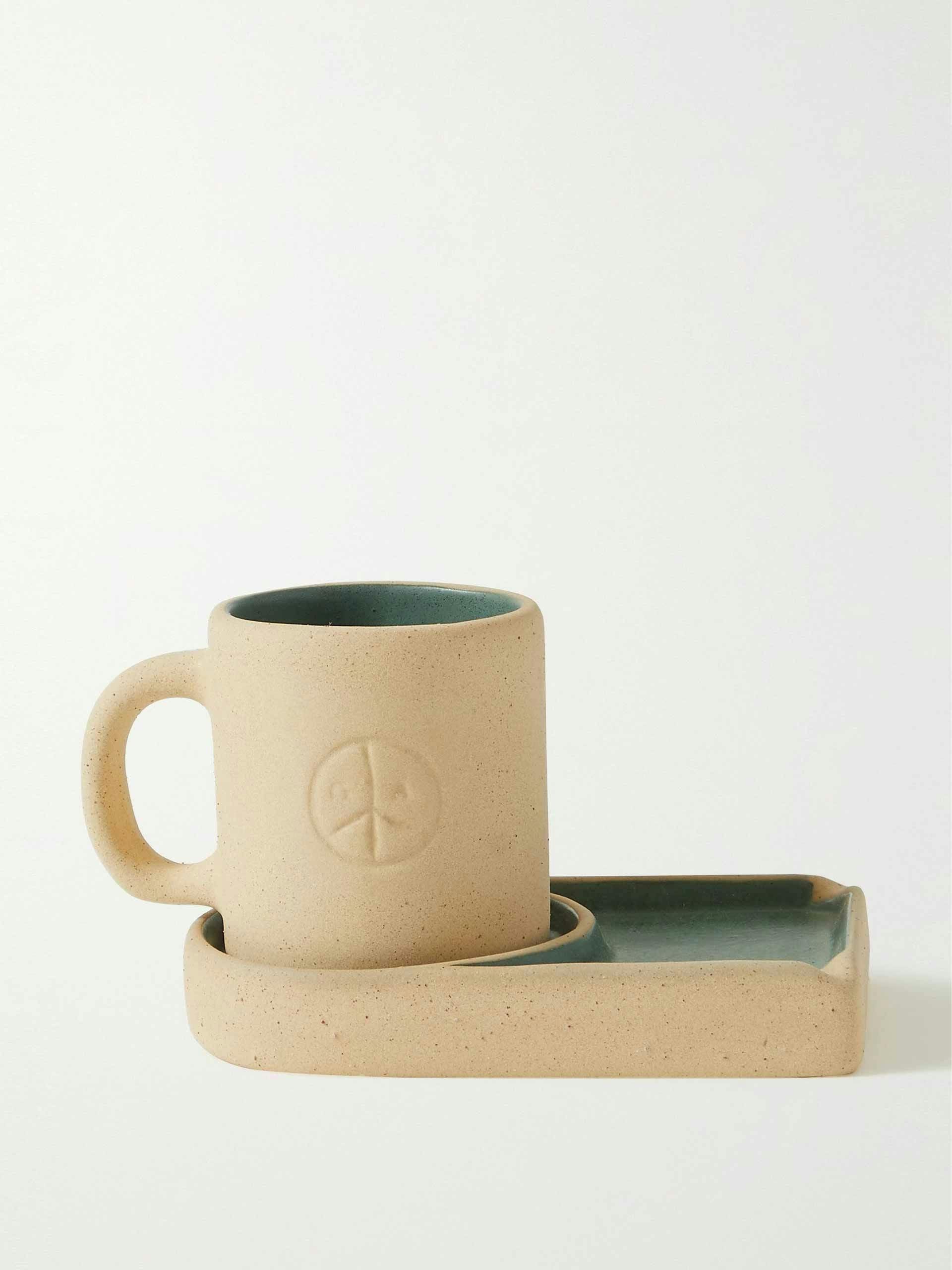 Ceramic mug and ashtray set