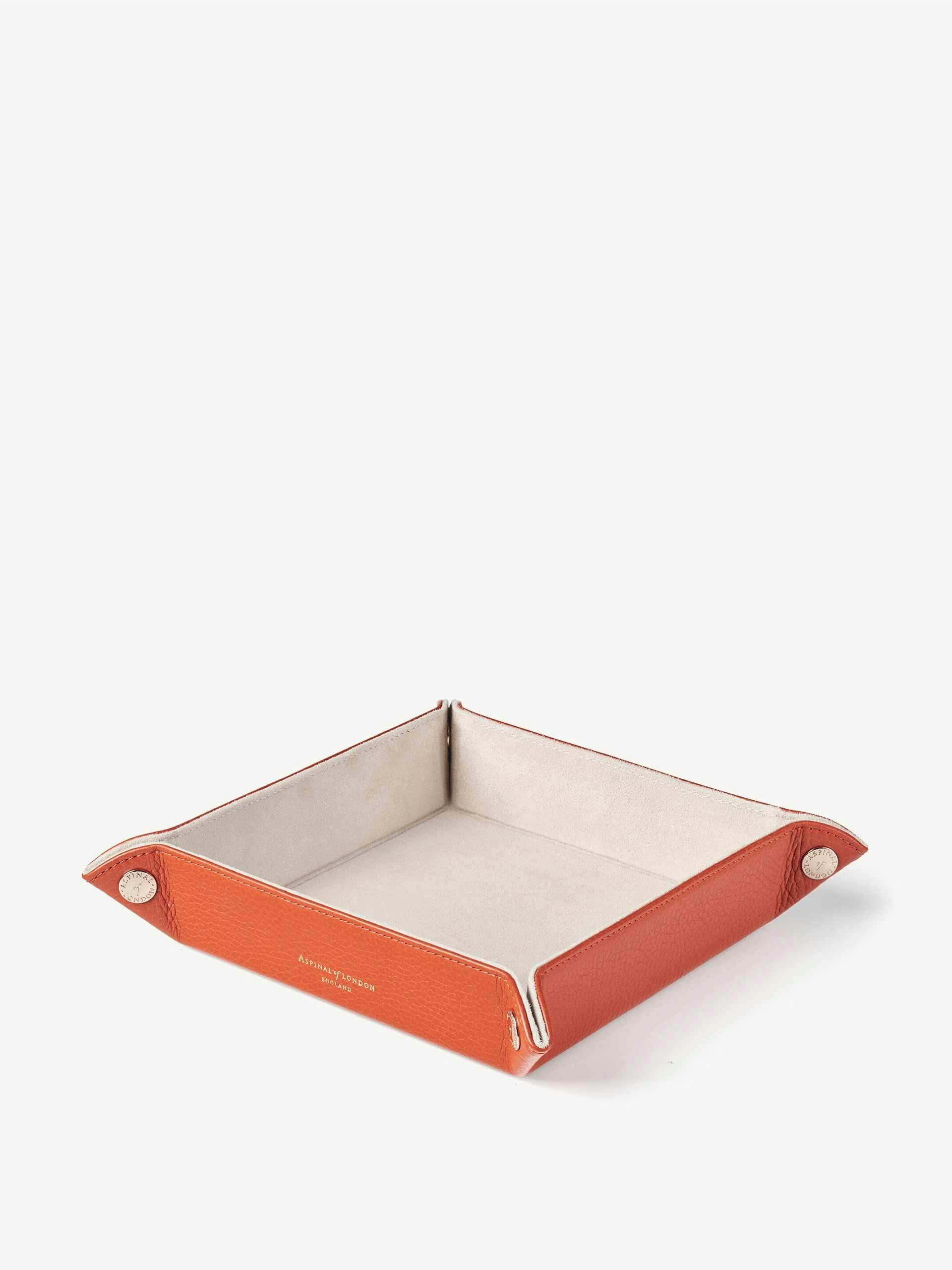 Orange leather tidy tray