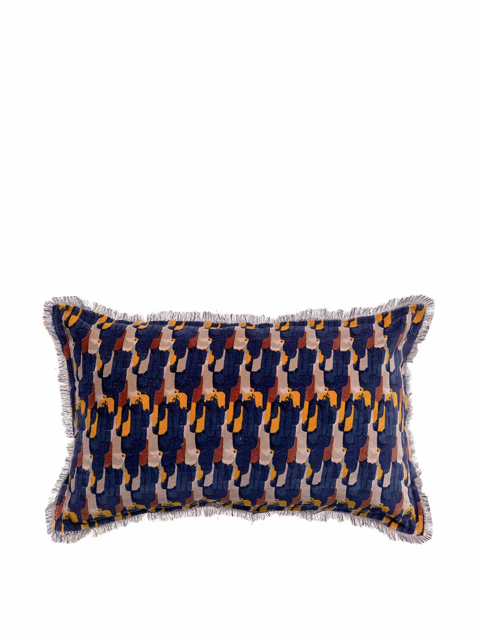 Cotton velvet patterned cushion