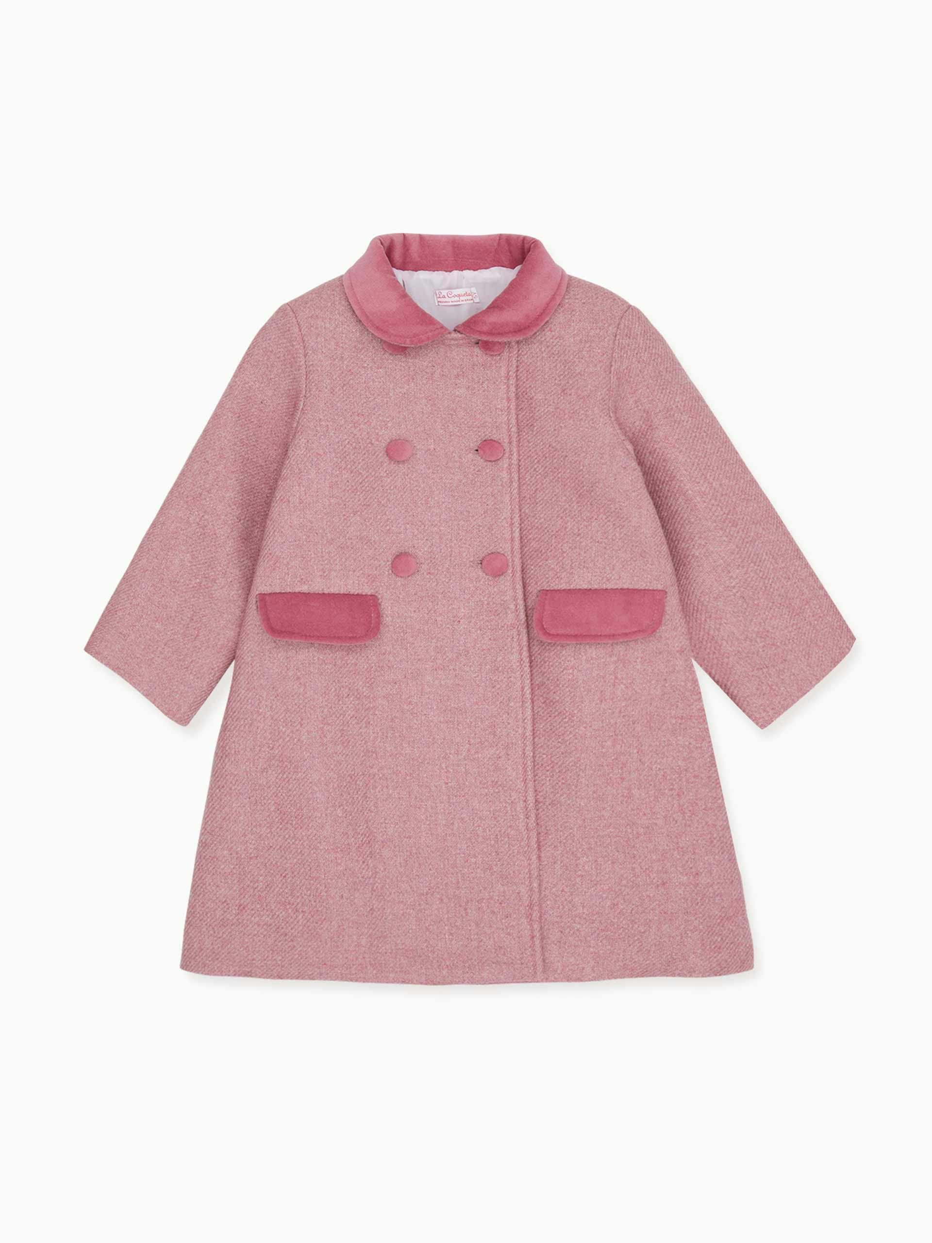 Kids pink wool coat
