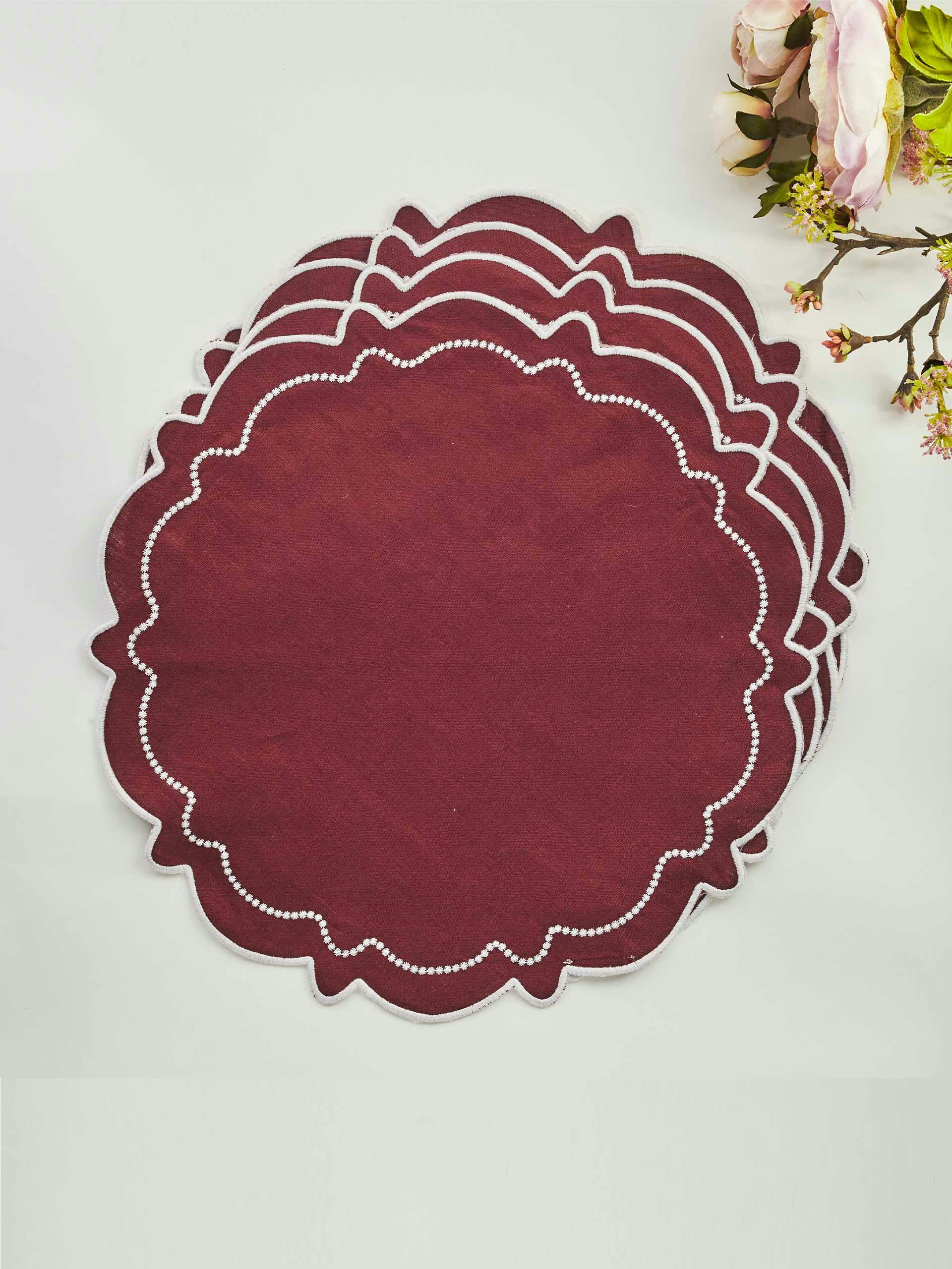 Burgundy placemats