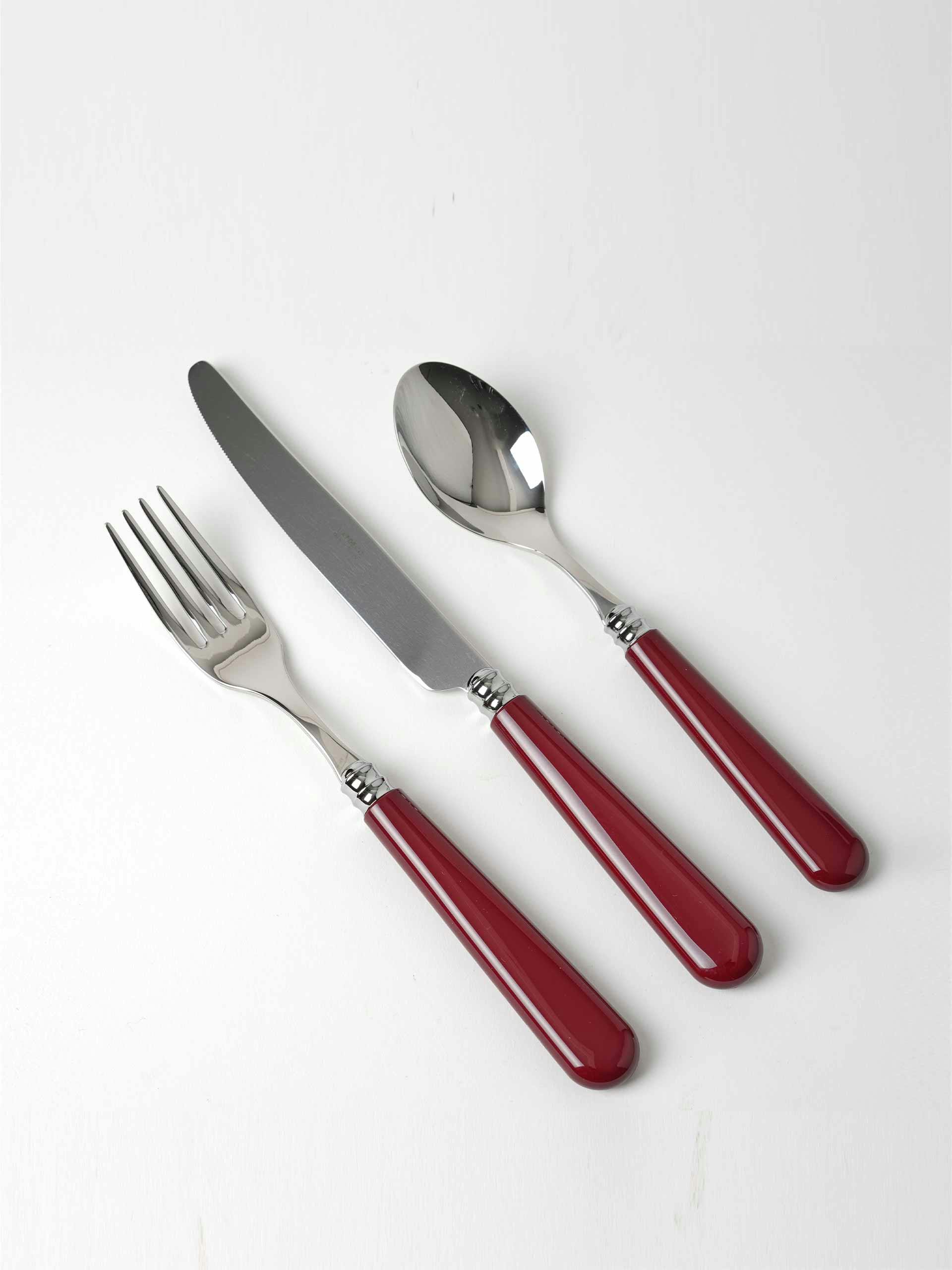 Cherry red cutlery set