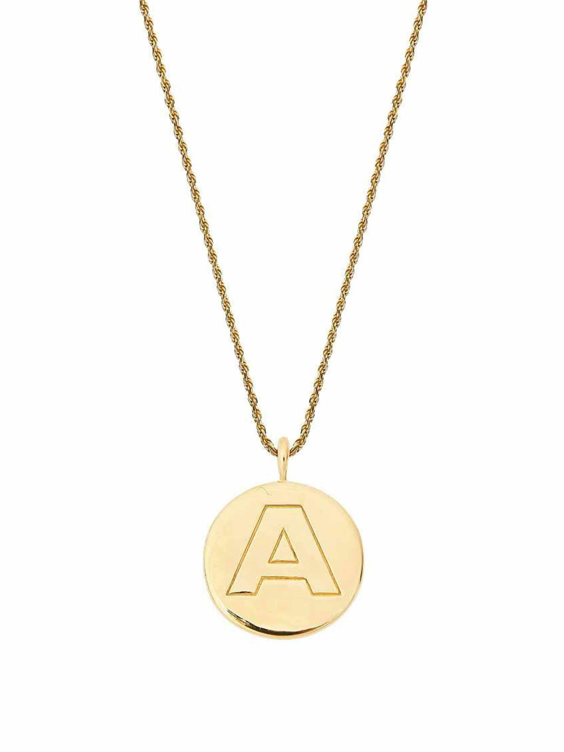 Gold initial pendant necklace