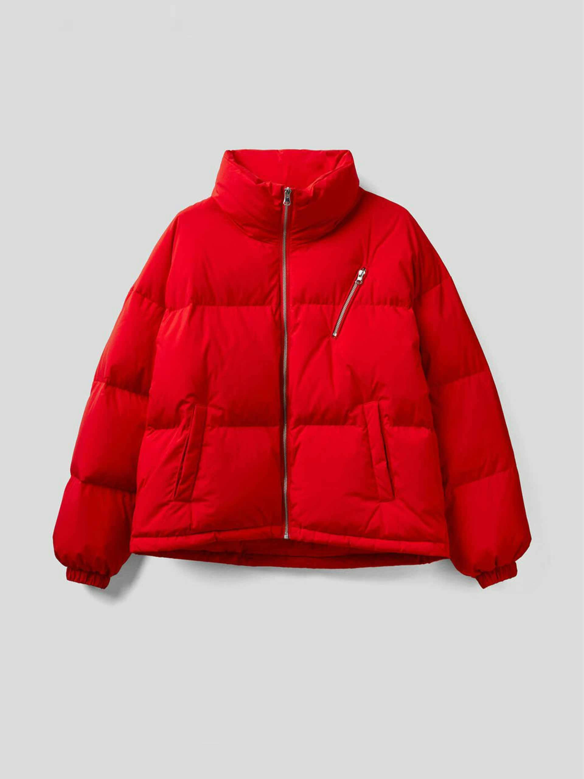 Short padded jacket with high neck