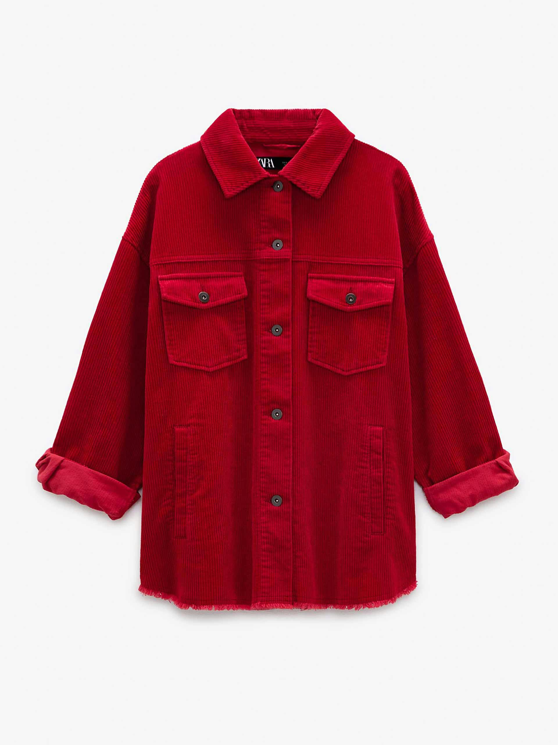 Red corduroy overshirt