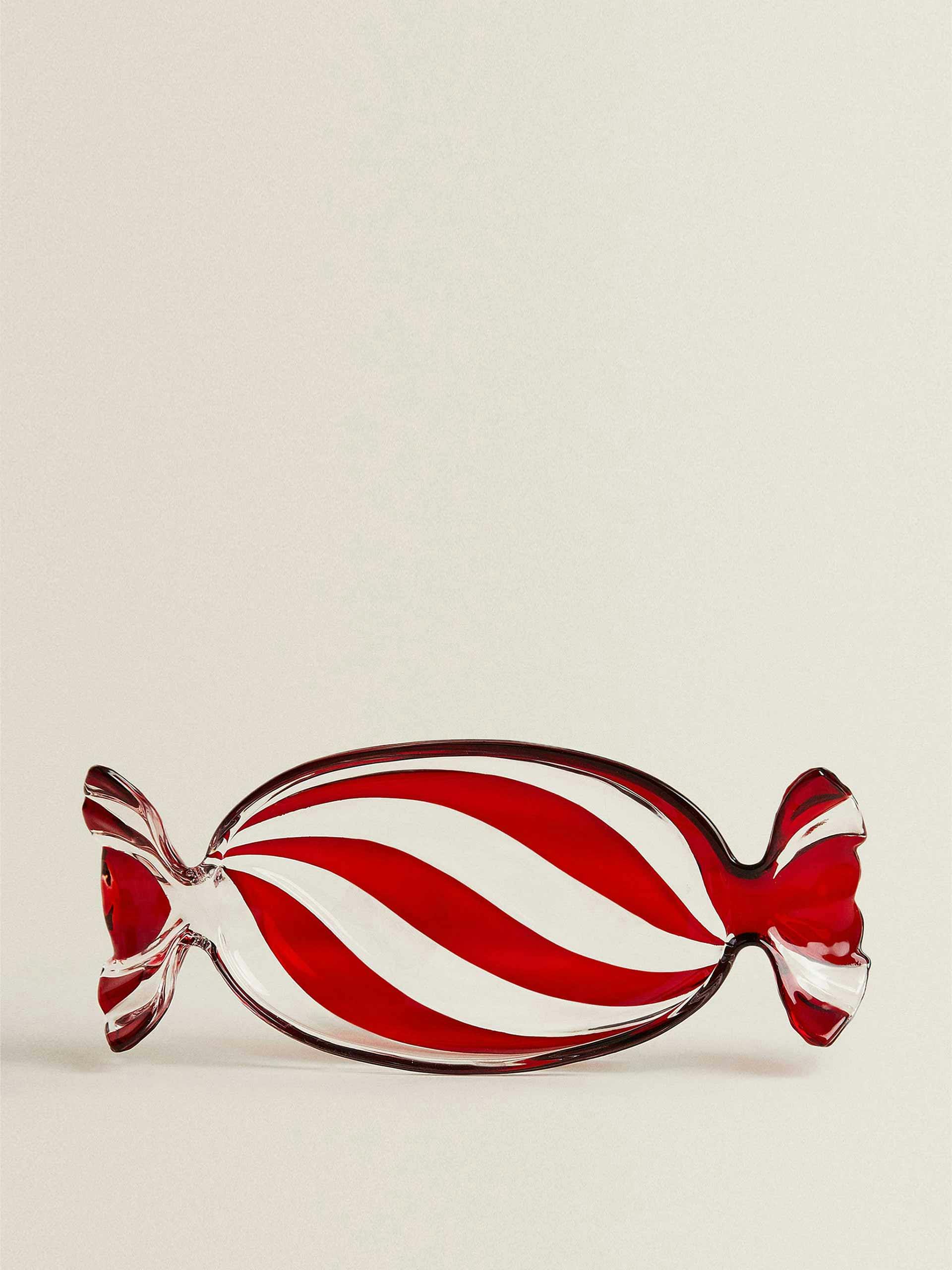 Sweet-shaped glass serving dish